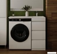 Symbolite Тумба с умывальником Даллас 100 Люкс Plus 3 ящика + Даллас 100x48 (правый, белый)