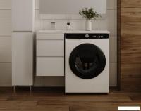 Symbolite Тумба с умывальником Даллас 100 Люкс Plus + Даллас 100x48 (подвесная, левый, эмаль белый)
