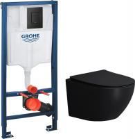 Унитаз подвесной Lauter Sulzdorf + GROHE Solido 38811KF0 (черный с микролифтом)