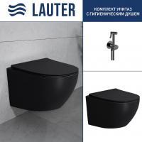 Унитаз подвесной Lauter Sulzdorf + Breez 21GN7072BM (черный с микролифтом)