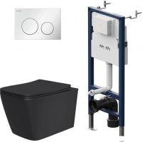 Унитаз подвесной Lauter Magdeburg 21103EC + I012709 + PrimeFit L I090101 (черный матовый с кнопкой с