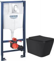 Унитаз подвесной Lauter Magdeburg 21103EC + GROHE Rapid SL 39504000 (черный матовый)