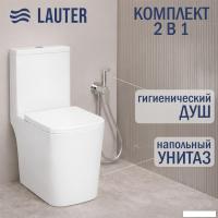 Унитаз напольный Lauter W09 S-TRAP 21900003 + гигиенический душ Daze 21GN3131CH (вертикальный выпуск
