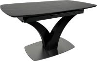 Кухонный стол Аврора Нотр Дам Moderne 1400/1800x850 (камень черный Greys Black /черный матовый)