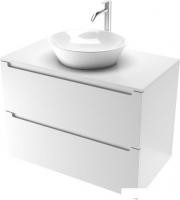 ЗОВ Тумба с умывальником Дион 70 D70LWP0M9003MKV5 + Oliveeka Flow F70W (белый матовый)