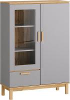 Шкаф-витрина Modula Вирелле INV06HS-1D1V1S-1004/398/1458(21) (BZ серый шиферDI дуб натюрель)