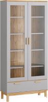 Шкаф-витрина Modula Вирелле INV06HS-2V1S-1004/398/2194(21) (BZ серый шиферDI дуб натюрель)