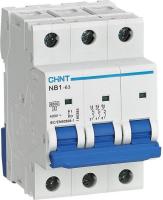 Выключатель автоматический Chint NB1-63 3P 01A 6кА D (DB) (R) 179711