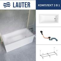 Ванна Lauter Athena 170x80 21090080 (с каркасом и сифоном 21Y11021 матовый черный)
