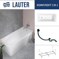 Ванна Lauter Aurora 170x75 21010075 (с каркасом и сифоном 21Y31001 матовый черный)