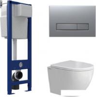Унитаз подвесной Berges Wasserhaus Okus Rimless + АТОМ 410 AT-043397 (с сиденьем)