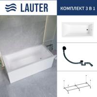 Ванна Lauter Athena 170x80 21090080 (с каркасом и сифоном 21Y31001 матовый черный)