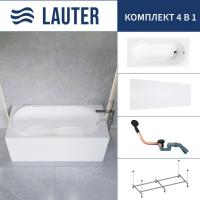 Ванна Lauter Celeste 170x75 21060075 (с каркасом, лицевым экраном и сифоном 21Y11021 матовый черный)