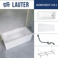 Ванна Lauter Athena 170x80 21090080 (с каркасом, лицевым экраном и сифоном 21Y32000 хром)