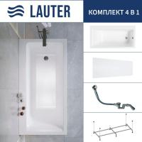 Ванна Lauter Seraphina 170x80 2112170R (с каркасом, лицевым экраном и сифоном 21Y32000 хром)
