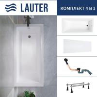 Ванна Lauter Athena 170x80 21090080 (с ножками, лицевым экраном и сифоном 21Y11021 матовый черный)