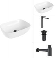 Умывальник Lauter 21493A + Moon 21СК8691BS + сифон 21635B + дон.клапан 21190B (черный матовый)