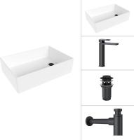 Умывальник Lauter 21518-1 + Cascade 21СК0655BS + сифон 21635B + дон.клапан 21190B (черный матовый)