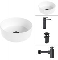 Умывальник Lauter 21499-31 + Cascade 21СК0655BS + сифон 21635B + дон.клапан 21190B (черный матовый)