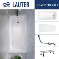 Ванна Lauter Athena 170x80 21090080 (с ножками, лицевым экраном и сифоном 21Y32000 хром)