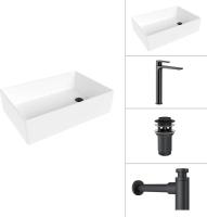 Умывальник Lauter 21518-1 + Reef 21CK8678BS + сифон 21635B + дон.клапан 21190B (черный матовый)