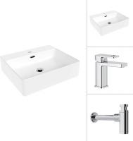 Умывальник Lauter 21478 + Cascade 21СК655C с сифоном 21635CH (хром)