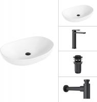 Умывальник Lauter 21502+Cascade 21СК0655BS+сифон 21635B+с дон.клапаном 21190B (черный матовый)