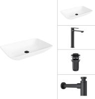 Умывальник Lauter 21540 + Moon 21СК8691BS + сифон 21635B + дон.клапан 21190B (черный матовый)