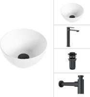 Умывальник Lauter 21601E + Moon 21СК8691BS + сифон 21635B + дон.клапан 21190B (черный матовый)