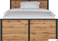 Кровать Black Red White Loft LOZ120х200 М (дуб вотан/черный)
