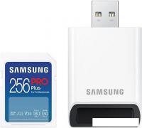 Карта памяти Samsung PRO Plus 2023 SDXC 256GB (с кардридером)