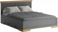Кровать Black Red White Marselle LOZ160х200 с ящиками (дымчатый алмаз/дуб урбан янтарный/дымчатый ал