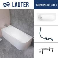 Ванна Lauter Monaco 170x72.5 2113170L (с ножками и сифоном 21Y31002 белый)