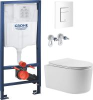 Унитаз подвесной Grado GD-W204T + GROHE Rapid Sl 38772SH0 (с кнопкой смыва)