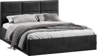 Кровать Трия Стелла c ПМ 140x200 Тип 1 и заглушиной (микровелюр Wellmart Graphite)