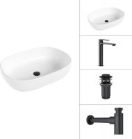 Умывальник Lauter 21836 + Moon 21СК8691BS + сифон 21635B + дон.клапан 21190B (черный матовый)