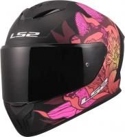Мотошлем LS2 FF820 Rapid III Poppies II (XS, черный/розовый)