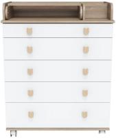 Детский комод Incanto Мишка с органайзером 800/5 PK-0060/01 (белый/дуб)