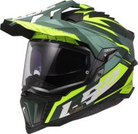 Мотошлем LS2 MX701 Explorer Spire (XL, зеленый/желтый)