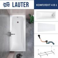 Ванна Lauter Versailles 150x75 21070050 (с каркасом, лицевым экраном и сифоном 21Y11021 матовый черн