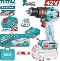 Ударная дрель-шуруповерт Total TIDLI426982 (с 2-мя АКБ, кейс)