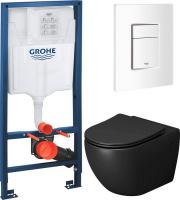 Унитаз подвесной Grossman GR-4411BMSQ + GROHE Rapid Sl 38772SH0 (с кнопкой)