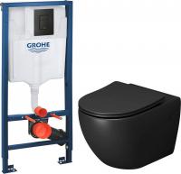 Унитаз подвесной Grossman GR-4411BMSQ + GROHE Solido 38811KF0 (с кнопкой)