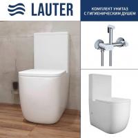 Унитаз напольный Lauter Rimless 21D2203 + гигиенический душ Sano 21LT1291CH