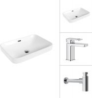 Умывальник Lauter 21441A + Cascade 21СК655C с сифоном 21635CH (хром)