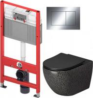 Унитаз подвесной Grossman Color GR-4411BBLS + TECE Kit 9400412 (с кнопкой)