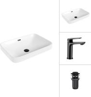 Умывальник Lauter 21441A + Sky 21СК533BS с донным клапаном 21190B (черный матовый)