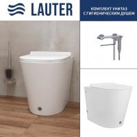 Унитаз приставной Lauter Purity 218116 + гигиенический душ Sleek 21LT9505CH (с импульсным смывом)