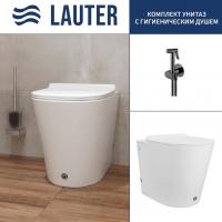 Унитаз приставной Lauter Purity 218116 + гигиенический душ Breez 21GN7072BM (с импульсным смывом)