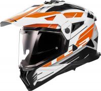 Мотошлем LS2 MX702 Pioneer II Namib (M, белый/оранжевый)